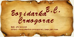 Božidarka Crnogorac vizit kartica
